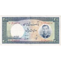 اسکناس 200 ریال 1337 - تک - AU50 - محمد رضا شاه