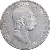 سکه 5 کرونا 1908 فرانتس یوزف یکم - AU55 - اتریش-مجارستان