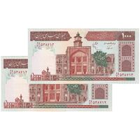 اسکناس 1000 ریال (نوربخش - عادلی) شماره بزرگ - امضاء بزرگ - جفت - UNC63 - جمهوری اسلامی
