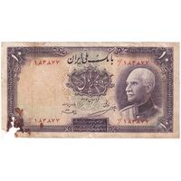 اسکناس 10 ریال پشت فارسی - مهر 1319 - تک - VF20 - رضا شاه