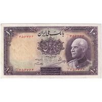 اسکناس 10 ریال پشت فارسی - بدون مهر - تک - AU50 - رضا شاه