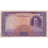 اسکناس 100 ریال بنفش - تک - F15 - محمد رضا شاه