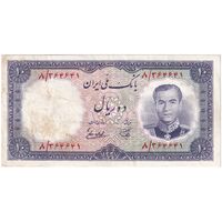 اسکناس 10 ریال 1337 - تک - EF40 - محمد رضا شاه