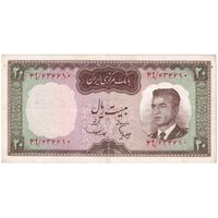 اسکناس 20 ریال (هویدا - سمیعی) - تک - AU50 - محمد رضا شاه