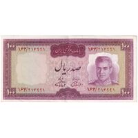 اسکناس 100 ریال (آموزگار - فرمان فرماییان) نوشته قرمز - تک - AU53 - محمد رضا شاه