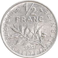 سکه 1/2 فرانک 1967 جمهوری کنونی - EF45 - فرانسه