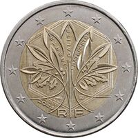 سکه 2 یورو 2023 جمهوری پنجم - AU58 - فرانسه