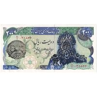 اسکناس 200 ریال سورشارژی (یگانه - مهران) مهر شیر و خورشید - جایگزین - تک - AU58 - جمهوری اسلامی