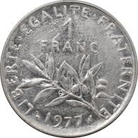 سکه 1 فرانک 1977 جمهوری پنجم - AU50 - فرانسه