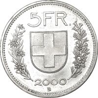 سکه 5 فرانک 2000 دولت فدرال - AU58 - سوئیس