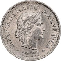 سکه 10 راپن 1970 دولت فدرال - AU58 - سوئیس
