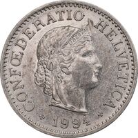 سکه 10 راپن 1994 دولت فدرال - AU58 - سوئیس