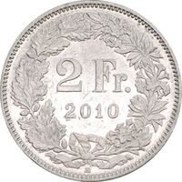 سکه 2 فرانک 2010 دولت فدرال - AU55 - سوئیس