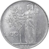 سکه 100 لیره 1964 جمهوری - EF45 - ایتالیا