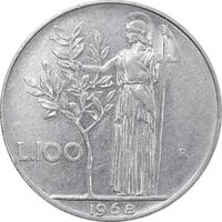 سکه 100 لیره 1968 جمهوری - EF45 - ایتالیا