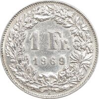 سکه 1 فرانک 1969 دولت فدرال - AU50 - سوئیس