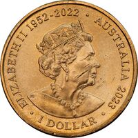 سکه 1 دلار 2023 چارلز سوم - The Big Swoop - MS63 - استرالیا