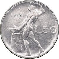 سکه 50 لیره 1979 جمهوری - EF45 - ایتالیا