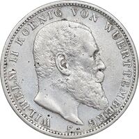 سکه 3 مارک 1909 ویلیام دوم - EF45 - آلمان