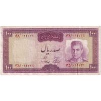 اسکناس 100 ریال (آموزگار - سمیعی) نوشته قرمز - تک - VF25 - محمد رضا شاه