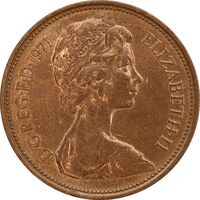 سکه 2 نیو پنس 1971 الیزابت دوم - AU50 - انگلستان