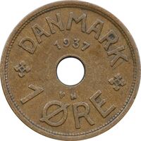سکه 1 اوره 1937 کریستیان دهم - EF45 - دانمارک