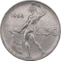 سکه 50 لیره 1964 جمهوری - EF45 - ایتالیا