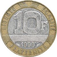سکه 10 فرانک 1990 جمهوری کنونی - EF45 - فرانسه