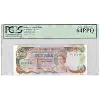 اسکناس 20 دلار 1987 الیزابت دوم - تک - UNC64 - بلیز