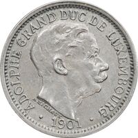سکه 10 سنتیم 1901 آدولف - AU50 - لوکزامبورگ