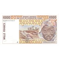 اسکناس 1000 فرانک 2002 - تک - UNC63 - جامعه اقتصادی کشورهای غرب آفریقا (ساحل عاج)
