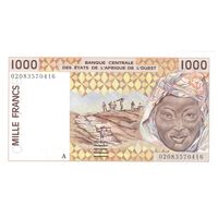 اسکناس 1000 فرانک 2002 - تک - UNC64 - جامعه اقتصادی کشورهای غرب آفریقا (ساحل عاج)