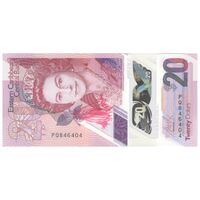 اسکناس 20 دلار بدون تاریخ (2019) الیزابت دوم - تک - UNC65 - حوزه کارائیب شرقی