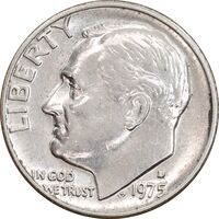 سکه 1 دایم 1975D روزولت - AU55 - آمریکا