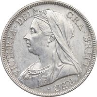 سکه 1/2 کرون 1899 ویکتوریا - AU - cleaned - انگلستان