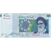 اسکناس 20000 ریال (جعفری - شیبانی) فیلیگران 8 - شماره نیمه رند - تک - EF45 - جمهوری اسلامی