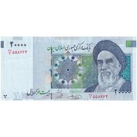 اسکناس 20000 ریال (حسینی - شیبانی) تصویر بزرگ - امضا بزرگ - تک - EF45 - جمهوری اسلامی
