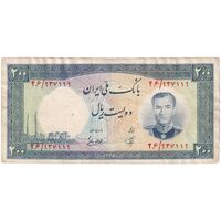 اسکناس 200 ریال 1337 - تک - VF30 - محمد رضا شاه