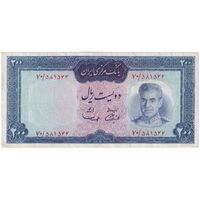اسکناس 200 ریال (آموزگار - سمیعی) نوشته قرمز - تک - VF35 - محمد رضا شاه