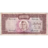 اسکناس 1000 ریال (آموزگار - سمیعی) نوشته سیاه - تک - VF25 - محمد رضا شاه