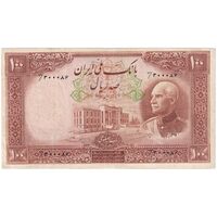اسکناس 100 ریال پشت فارسی - مهر 1320 - تک - VF20 - رضا شاه