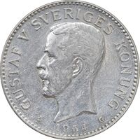سکه 2 کرون 1934 گوستاو پنجم - AU - cleaned - سوئد