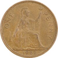 سکه 1 پنی 1962 الیزابت دوم - EF45 - انگلستان