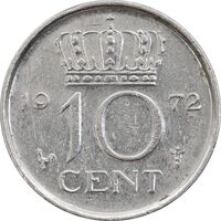 سکه 10 سنت 1972 یولیانا - EF45 - هلند