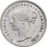 سکه 3 پنس 1876 ویکتوریا - AU - cleaned - انگلستان