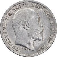 سکه 3 پنس 1908 ادوارد هفتم - AU58 - انگلستان