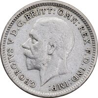 سکه 3 پنس 1932 جرج پنجم - EF45 - انگلستان