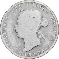سکه 25 سنت 1874 ویکتوریا - F - کانادا
