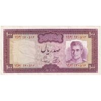 اسکناس 100 ریال (آموزگار - سمیعی) نوشته سیاه - تک - EF40 - محمد رضا شاه