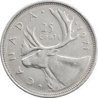 سکه 25 سنت 1971 الیزابت دوم - EF45 - کانادا